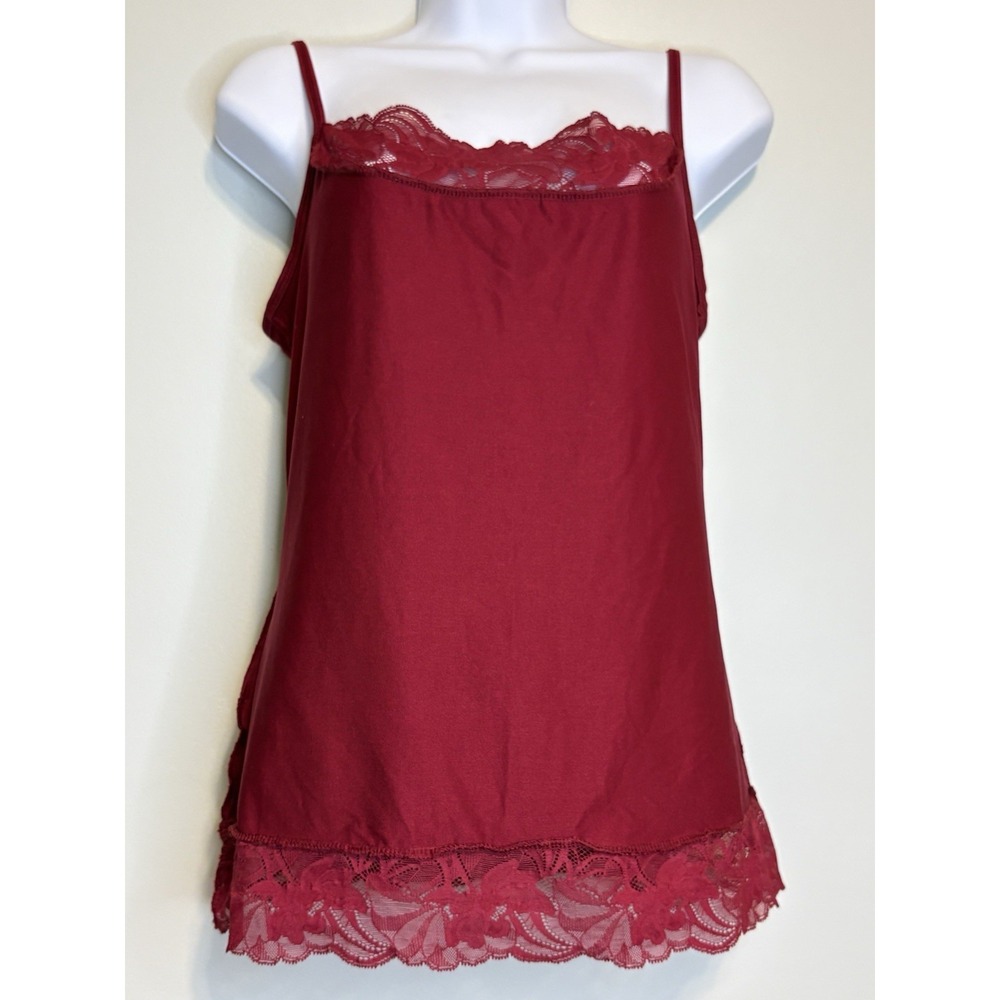 White House Black Market Red Lace Camisole Tank Top M Nylon Spandex - Picture 5 of 8